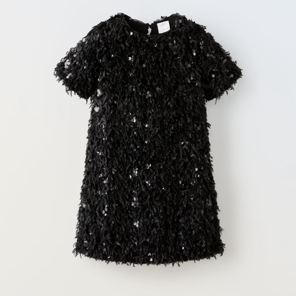 NWT ZARA FAUX FUR DRESS GIRLS SIZE 6